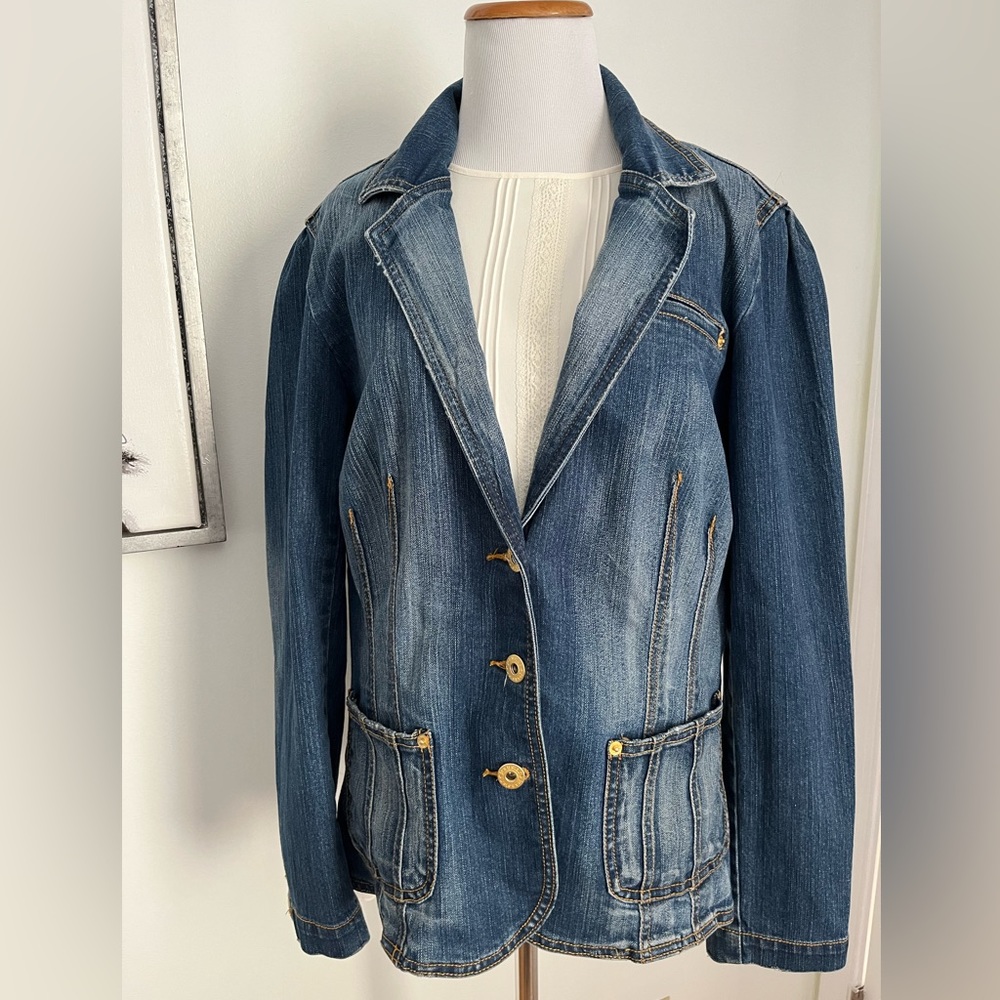 Jean Star Denim Jean Blazer Jacket Size Large
